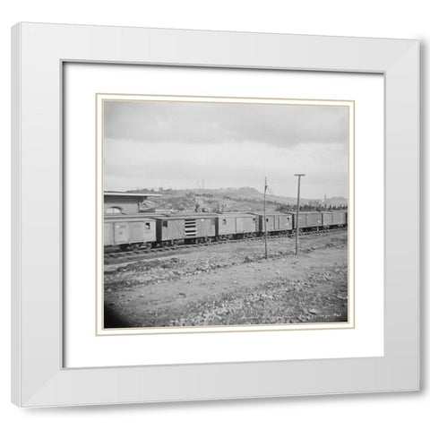 Federal Calvary Train Boxcars Chattanooga 1863 White Modern Wood Framed Art Print with Double Matting by Lee, Rachel