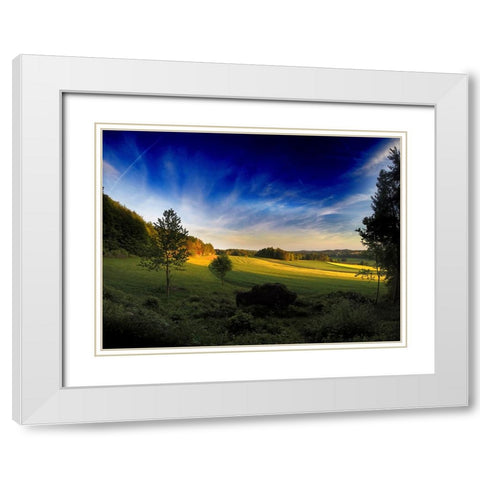 Field 12 White Modern Wood Framed Art Print with Double Matting by Lee, Rachel