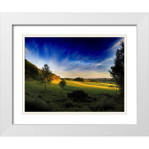 Field 12 White Modern Wood Framed Art Print with Double Matting by Lee, Rachel