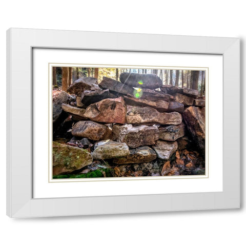 Fire Rocks White Modern Wood Framed Art Print with Double Matting by Lee, Rachel