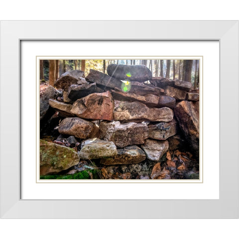 Fire Rocks White Modern Wood Framed Art Print with Double Matting by Lee, Rachel
