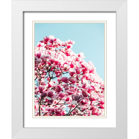 Flower 83 White Modern Wood Framed Art Print with Double Matting by Lee, Rachel