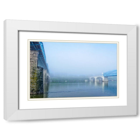 Ghost Bridges White Modern Wood Framed Art Print with Double Matting by Lee, Rachel