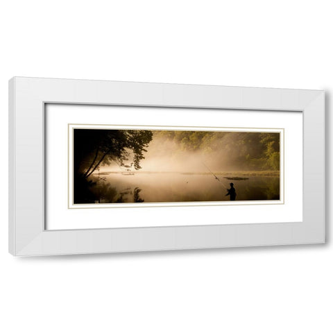 Hiwassee Fishing 2 White Modern Wood Framed Art Print with Double Matting by Lee, Rachel