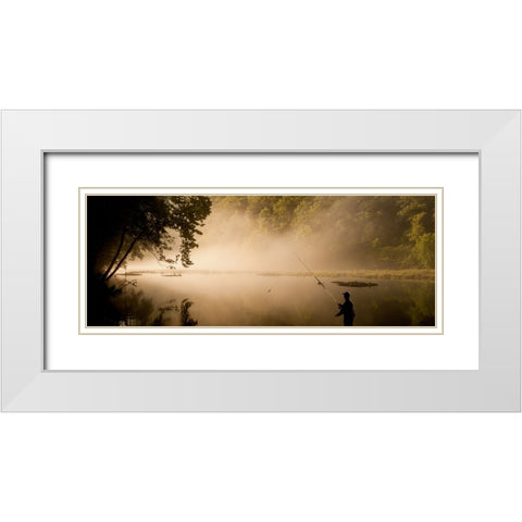 Hiwassee Fishing 2 White Modern Wood Framed Art Print with Double Matting by Lee, Rachel