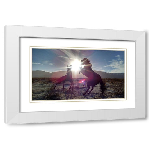 Horse 3 White Modern Wood Framed Art Print with Double Matting by Lee, Rachel