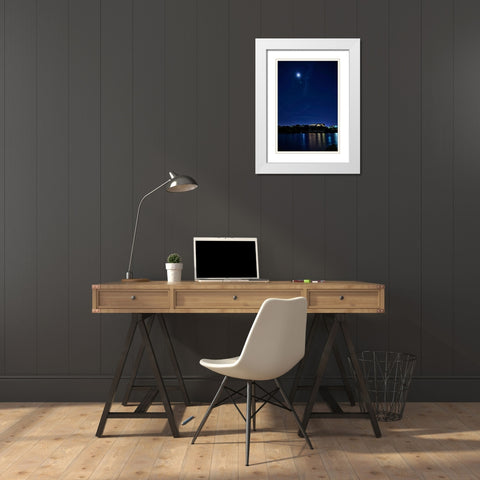 Hunter And Moon White Modern Wood Framed Art Print with Double Matting by Lee, Rachel