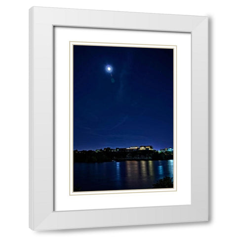 Hunter And Moon White Modern Wood Framed Art Print with Double Matting by Lee, Rachel