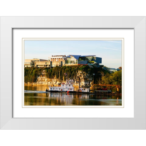 Hunter And Tug White Modern Wood Framed Art Print with Double Matting by Lee, Rachel