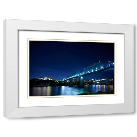 Hunter And Walnut Night White Modern Wood Framed Art Print with Double Matting by Lee, Rachel