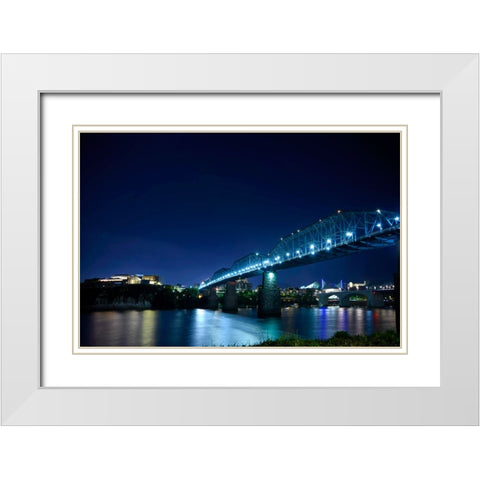 Hunter And Walnut Night White Modern Wood Framed Art Print with Double Matting by Lee, Rachel