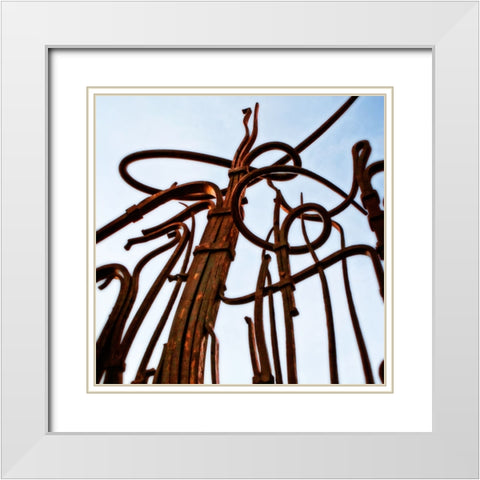 Hunter Iron Rust White Modern Wood Framed Art Print with Double Matting by Lee, Rachel