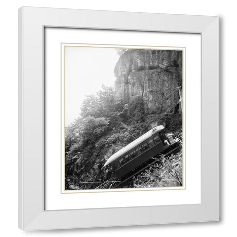 Incline Rail Car White Modern Wood Framed Art Print with Double Matting by Lee, Rachel