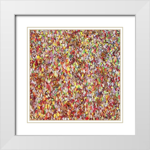 Leaves 17 White Modern Wood Framed Art Print with Double Matting by Lee, Rachel