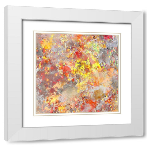 Leaves 17 Painted White Modern Wood Framed Art Print with Double Matting by Lee, Rachel