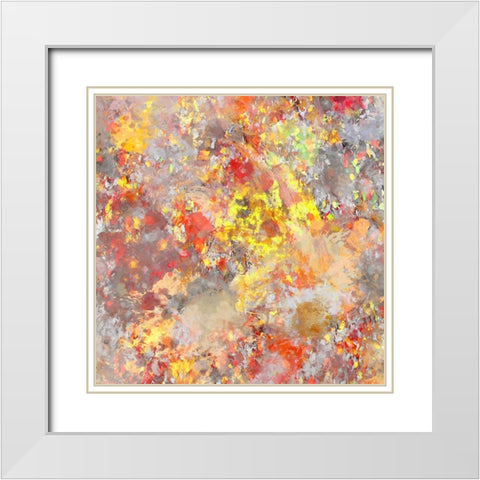 Leaves 17 Painted White Modern Wood Framed Art Print with Double Matting by Lee, Rachel