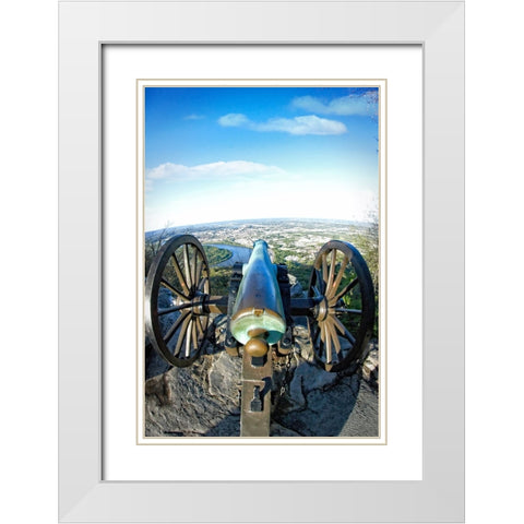 Lookout Cannon 2 Color White Modern Wood Framed Art Print with Double Matting by Lee, Rachel
