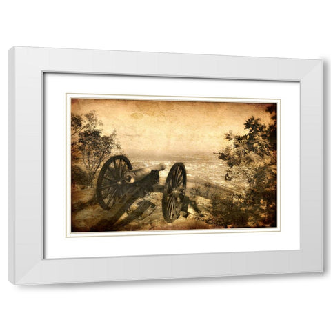 Lookout Cannon Textured White Modern Wood Framed Art Print with Double Matting by Lee, Rachel