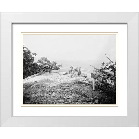 Lookout Cannons White Modern Wood Framed Art Print with Double Matting by Lee, Rachel