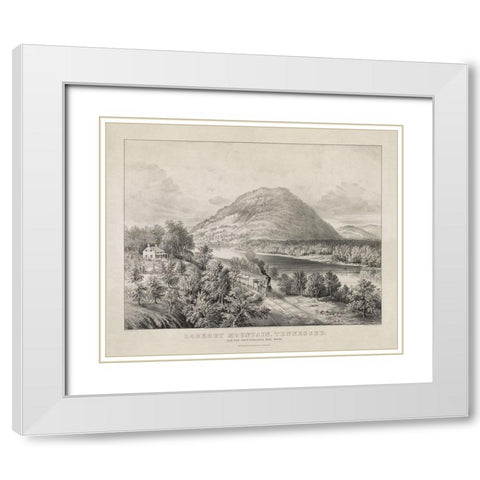 Lookout Mountain and Chattanooga Railroad 1866 White Modern Wood Framed Art Print with Double Matting by Lee, Rachel