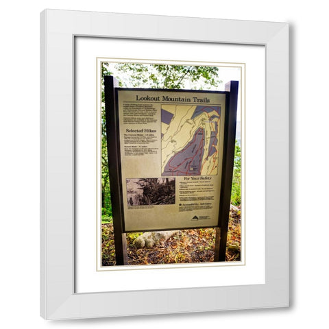 Lookout Mountain Trails Sign White Modern Wood Framed Art Print with Double Matting by Lee, Rachel