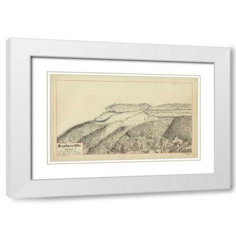 Lookout Mtn Drawing Maj Gen Hooker 1864 White Modern Wood Framed Art Print with Double Matting by Lee, Rachel