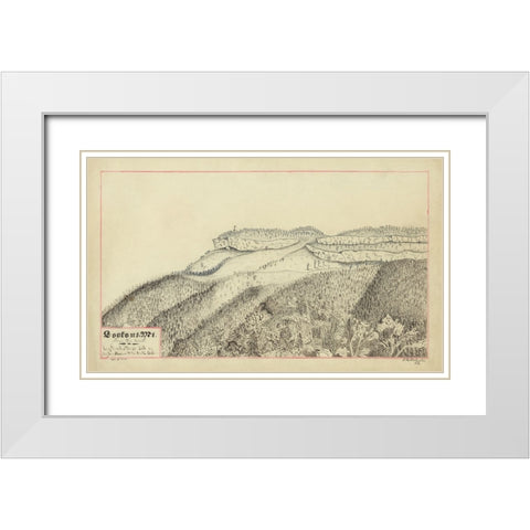 Lookout Mtn Drawing Maj Gen Hooker 1864 White Modern Wood Framed Art Print with Double Matting by Lee, Rachel