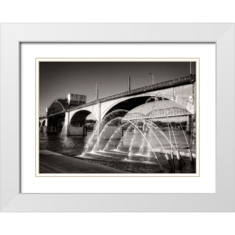 Market And Cannons Sepia White Modern Wood Framed Art Print with Double Matting by Lee, Rachel