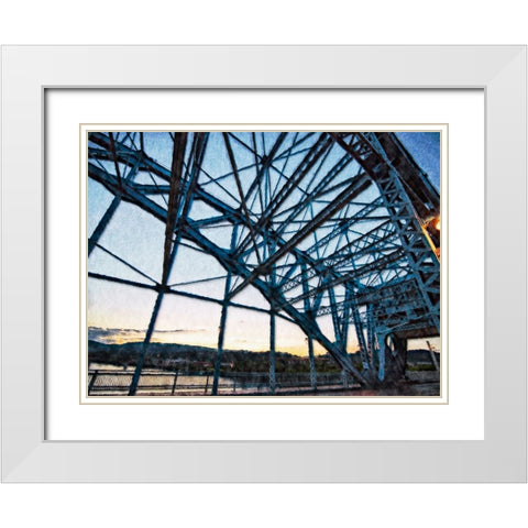 Market Bridge Afternoon 3 Painted White Modern Wood Framed Art Print with Double Matting by Lee, Rachel