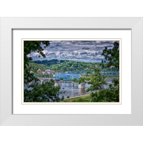 Market Bridge From Cameron Hill White Modern Wood Framed Art Print with Double Matting by Lee, Rachel