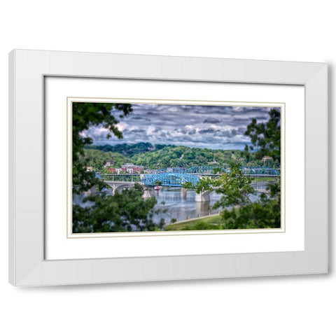 Market Bridge From Cameron Hill Tilt Shift White Modern Wood Framed Art Print with Double Matting by Lee, Rachel