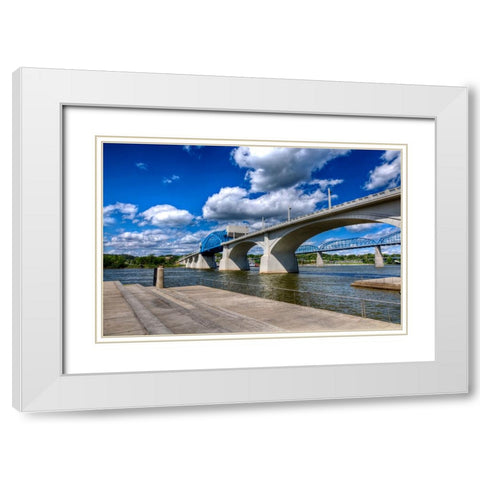 Market Bridge Vivid White Modern Wood Framed Art Print with Double Matting by Lee, Rachel