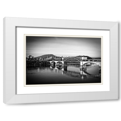 Market To Lookout BW White Modern Wood Framed Art Print with Double Matting by Lee, Rachel