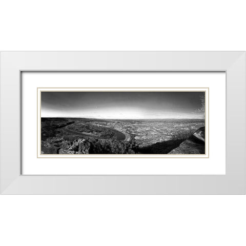 Moc Bend BW White Modern Wood Framed Art Print with Double Matting by Lee, Rachel