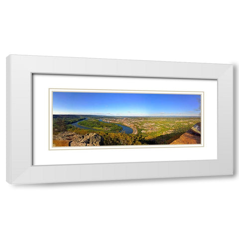 Moc Bend Color White Modern Wood Framed Art Print with Double Matting by Lee, Rachel