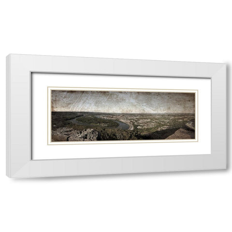 Moc Bend Textured White Modern Wood Framed Art Print with Double Matting by Lee, Rachel