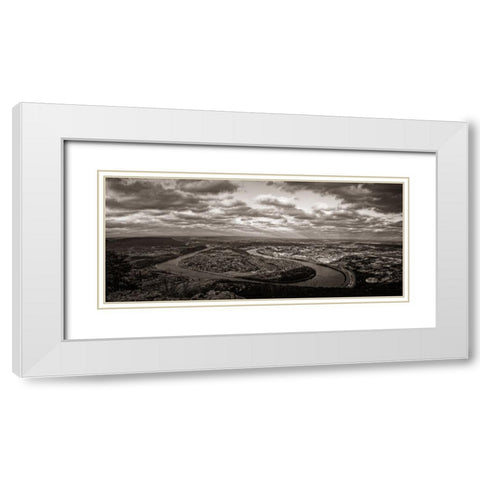 Moccasin Bend BW White Modern Wood Framed Art Print with Double Matting by Lee, Rachel