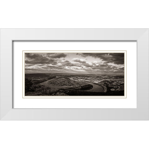 Moccasin Bend BW White Modern Wood Framed Art Print with Double Matting by Lee, Rachel