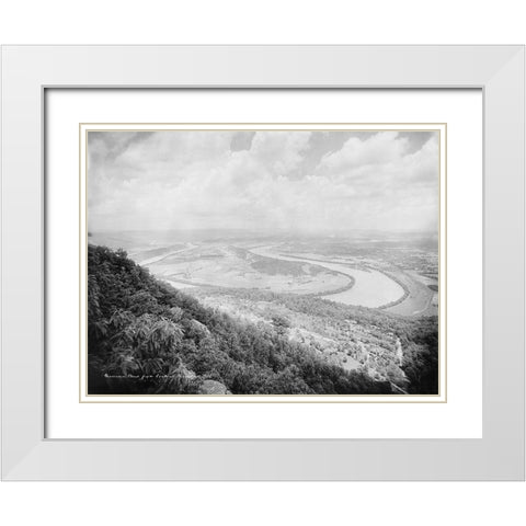 Moccasin Bend from Lookout Mountain 1902 White Modern Wood Framed Art Print with Double Matting by Lee, Rachel