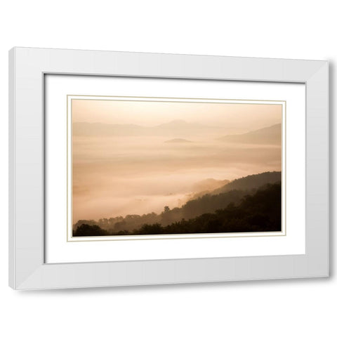 Mountain Dawn White Modern Wood Framed Art Print with Double Matting by Lee, Rachel