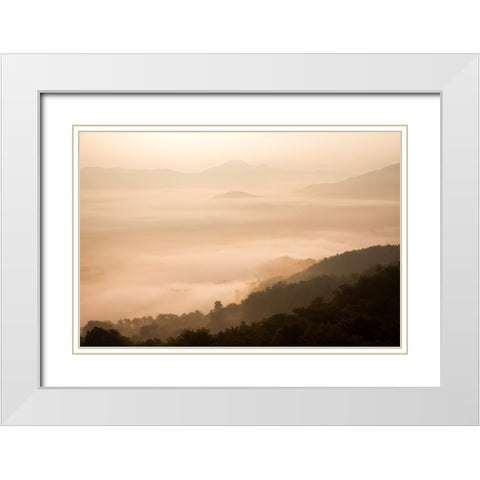 Mountain Dawn White Modern Wood Framed Art Print with Double Matting by Lee, Rachel