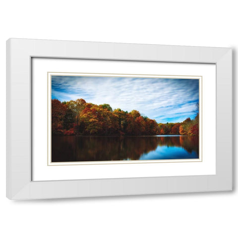 Mountain Lake 16 White Modern Wood Framed Art Print with Double Matting by Lee, Rachel