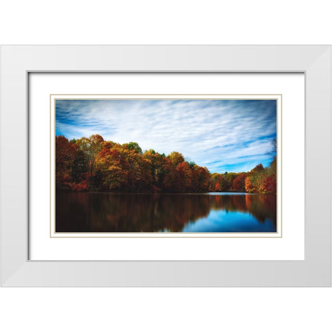 Mountain Lake 16 White Modern Wood Framed Art Print with Double Matting by Lee, Rachel