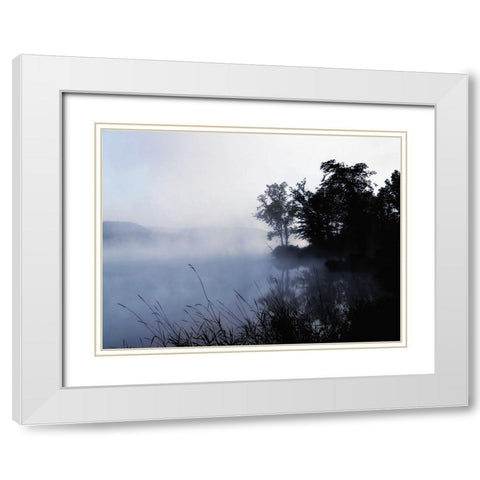 Mountain Lake 20 White Modern Wood Framed Art Print with Double Matting by Lee, Rachel