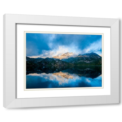 Mountain Lake 21 White Modern Wood Framed Art Print with Double Matting by Lee, Rachel
