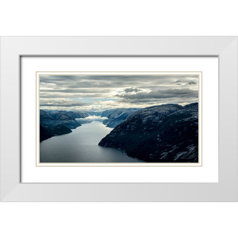 Mountain Lake 27 White Modern Wood Framed Art Print with Double Matting by Lee, Rachel