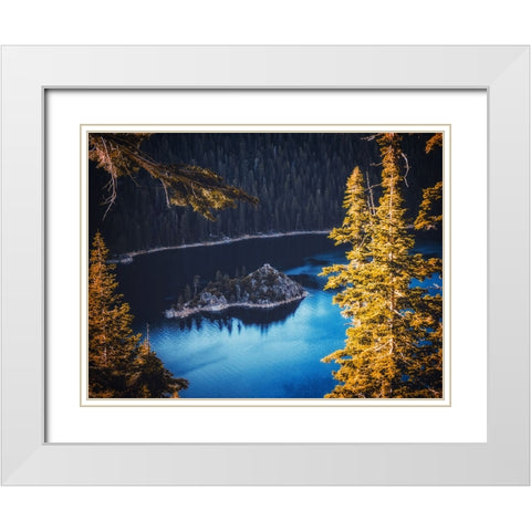 Mountain Lake 29 White Modern Wood Framed Art Print with Double Matting by Lee, Rachel