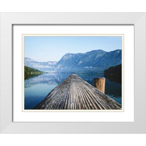 Mountain Lake 33 White Modern Wood Framed Art Print with Double Matting by Lee, Rachel