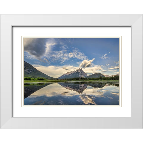Mountain Lake 34 White Modern Wood Framed Art Print with Double Matting by Lee, Rachel