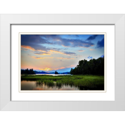 Mountain Lake 9 White Modern Wood Framed Art Print with Double Matting by Lee, Rachel